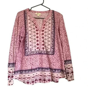 Style and Co long sleeve, flowy  Boho, cottagecore tunic style top